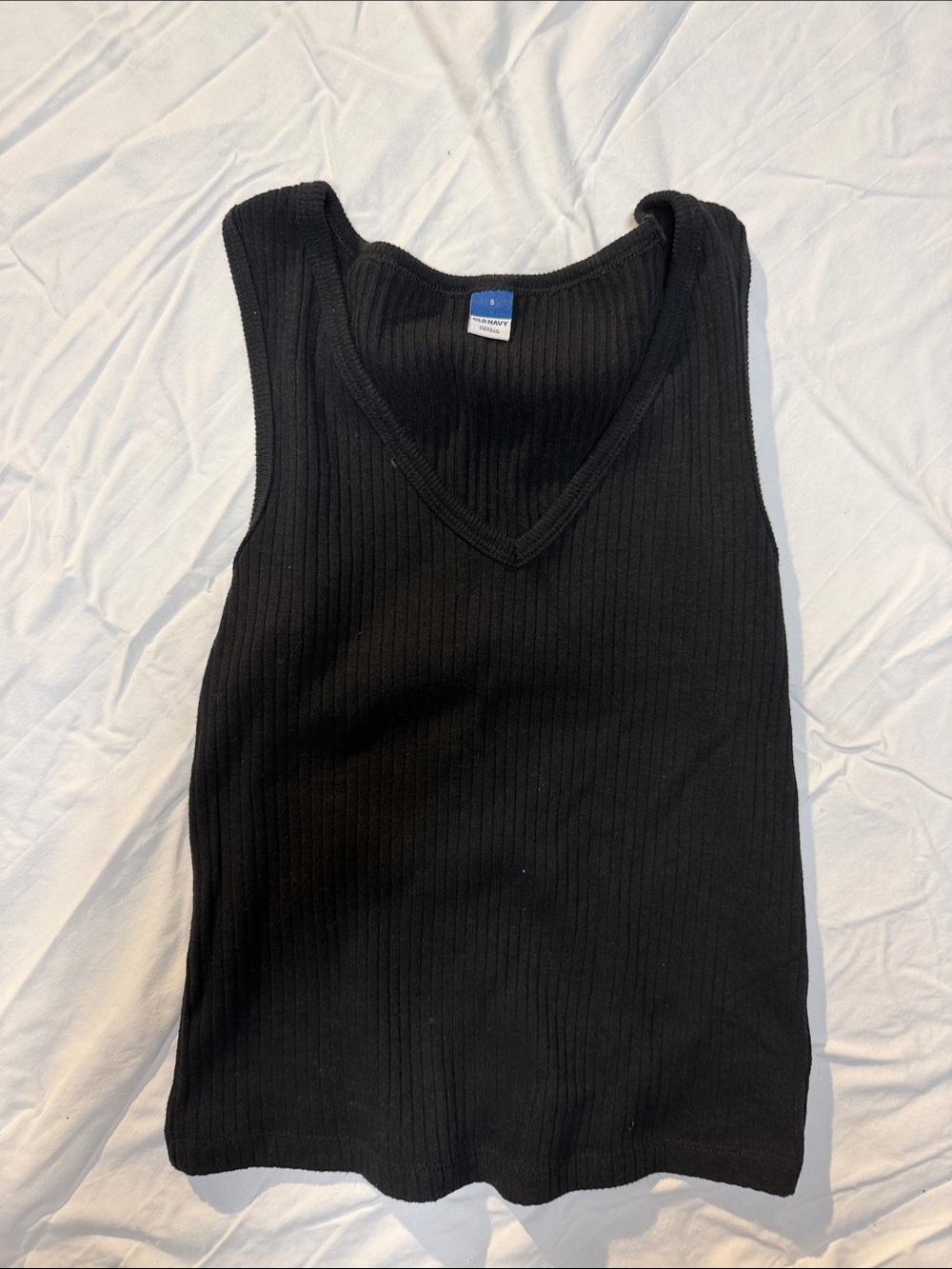 Old Navy Black Ribbed V-Neck Tank Top